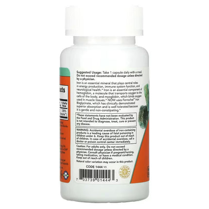 NOW Foods, Iron, Double Strength, 36 mg, 90 Veg Capsules
