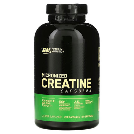 Optimum Nutrition, Micronized Creatine Capsules, 200 Capsules (1.25 g per Capsule)