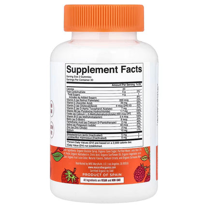 MaryRuth's, Organic Kids Multivitamin & Postbiotics Gummies, Mixed Berry & Cherry, 60 Gummies
