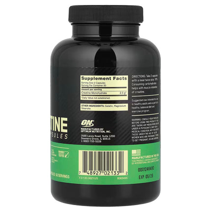 Optimum Nutrition, Micronized Creatine Capsules, 100 Capsules (1.25 g per Capsule)