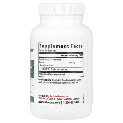 Real Mushrooms, Turkey Tail, Mushroom Extract Powder, 90 Capsules