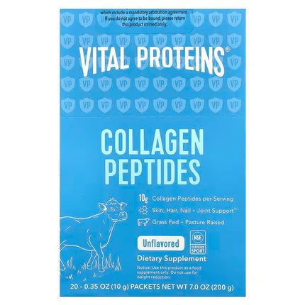 Vital Proteins, Collagen Peptides, Unflavored, 20 Packets, 0.35 oz (10 g) Each