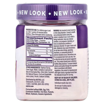 Natrol, Kids, Melatonin Gummies, Ages 4+, Raspberry, 1 mg, 90 Gummies
